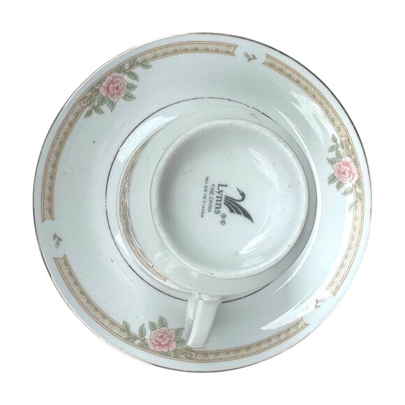 Lynns Fine China Pink Rose Teacup & Saucer Set Vintage Floral Design Porcelain - Picture 5 of 5